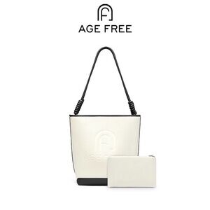 Elegant White and Black Tote Bag